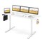 White Electric Standing Desk with 3 Memory Heights and 2 Hanging Hooks and Cable Holes